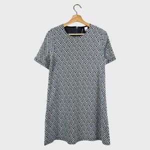 Divided Black & White Midi Dress by H&M